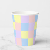 Gobelets En Papier Checkers Pastel Spring (Verso)
