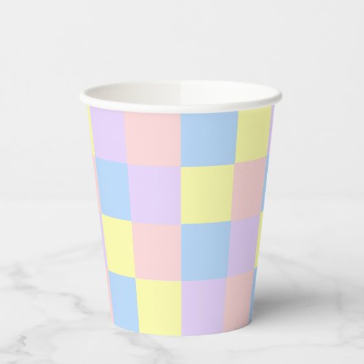 Gobelets En Papier Checkers Pastel Spring (Gauche)