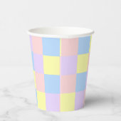 Gobelets En Papier Checkers Pastel Spring (Droite)