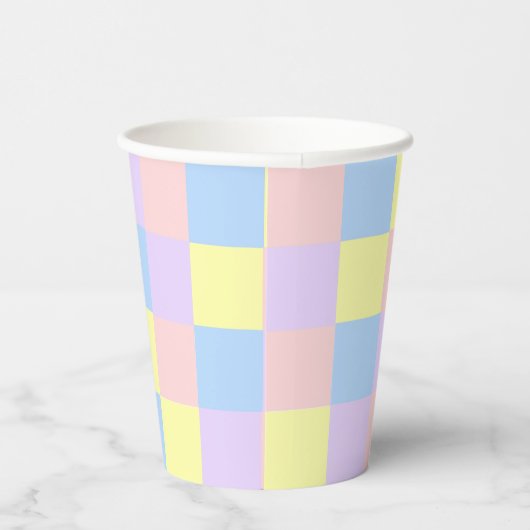 Gobelets En Papier Checkers Pastel Spring (Droite)