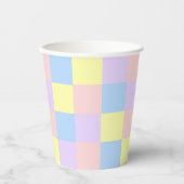 Gobelets En Papier Checkers Pastel Spring (Recto)
