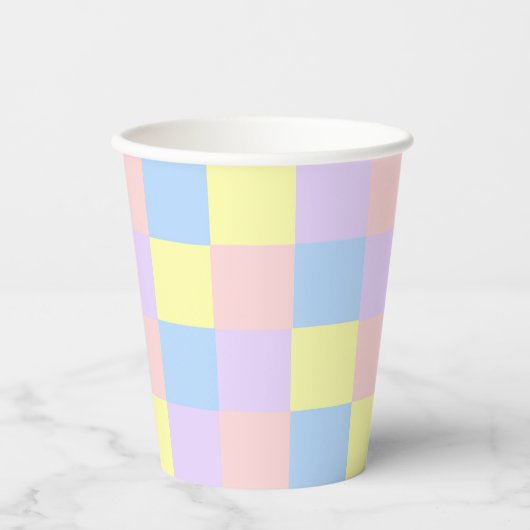 Gobelets En Papier Checkers Pastel Spring (Recto)