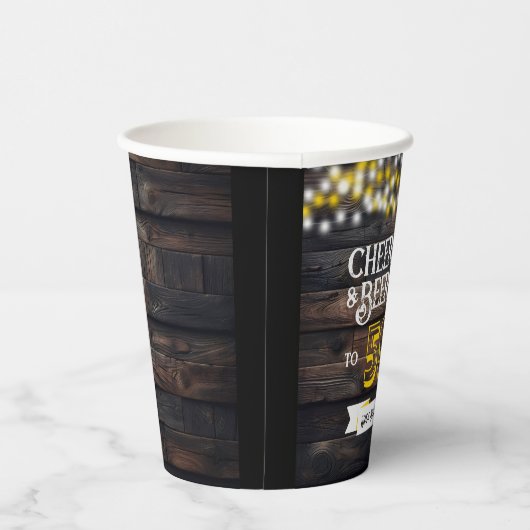 Gobelets En Papier Cheers and Beers to 59 Years Rustic Birthday (Droite)