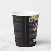 Gobelets En Papier Cheers and Beers to 65 Years Rustic Birthday (Droite)