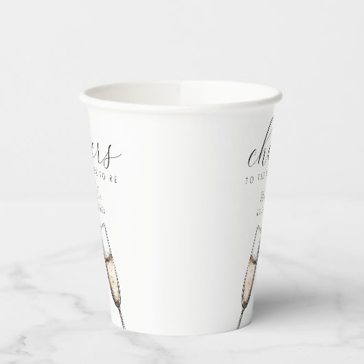 Gobelets En Papier Cheers Elegant Bubbly Fête des mariées Champange (Gauche)