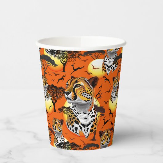 Gobelets En Papier Cheetah African Feline Wild Animal (Gauche)