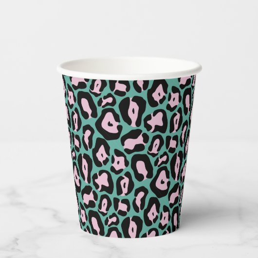 Gobelets En Papier Cheetah Animal Party Print Paper Cup (Verso)