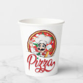 Gobelets En Papier Chef de pizza italien   (Recto)