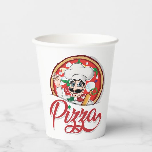 Gobelets En Papier Chef pizza italienne (Recto)