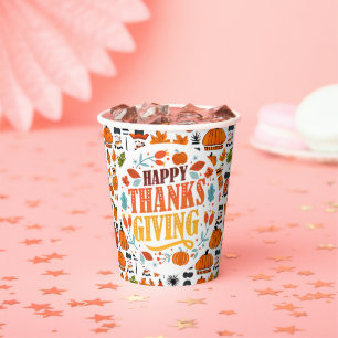 Gobelets En Papier Chemise bon thanksgiving Jour des vacances d'aut
