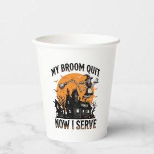 Gobelets En Papier Chemise d'attendant d'Halloween Balai Cassa Humour