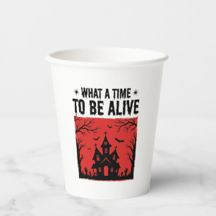 Gobelets En Papier Chemise Vintage Halloween Haunted House Quelle épo