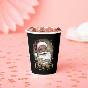 Gobelets En Papier Chemises de Noël afro-américaines Père Noël