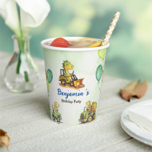 Gobelets En Papier Cher dinosaure de construction ballon de camion de