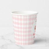 Gobelets En Papier Chercher premier anniversaire Pink Bow En vichy (Droite)