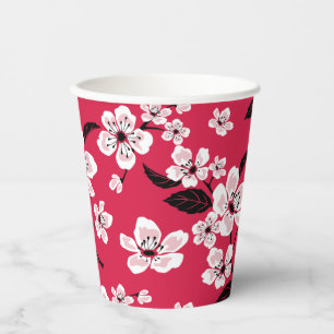 GOBELETS EN PAPIER CHERRY BLOSSOM - SAKURA (ROUGE)