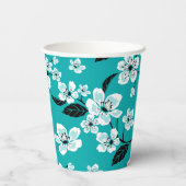 GOBELETS EN PAPIER CHERRY BLOSSOM - SAKURA (TURQUOISE) (Verso)