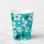 GOBELETS EN PAPIER CHERRY BLOSSOM - SAKURA (TURQUOISE) (Droite)
