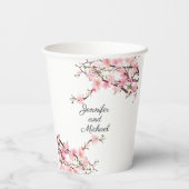 Gobelets En Papier Cherry Blossoms Mariage Réception Personnaliser No (Verso)