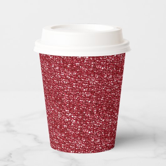 GOBELETS EN PAPIER CHERRY RED SEQUINS PAPIER PARTIES CUPS (Recto)