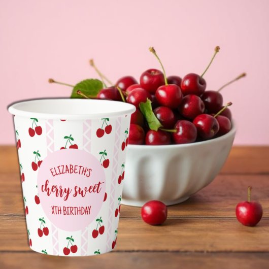 Gobelets En Papier Cherry Sweet Anniversaire