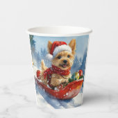 Gobelets En Papier Chesapeake Bay Terrier Dog dans Sledge Noël (Verso)