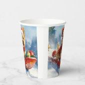 Gobelets En Papier Chesapeake Bay Terrier Dog dans Sledge Noël (Droite)