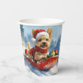 Gobelets En Papier Chesapeake Bay Terrier Dog dans Sledge Noël (Recto)
