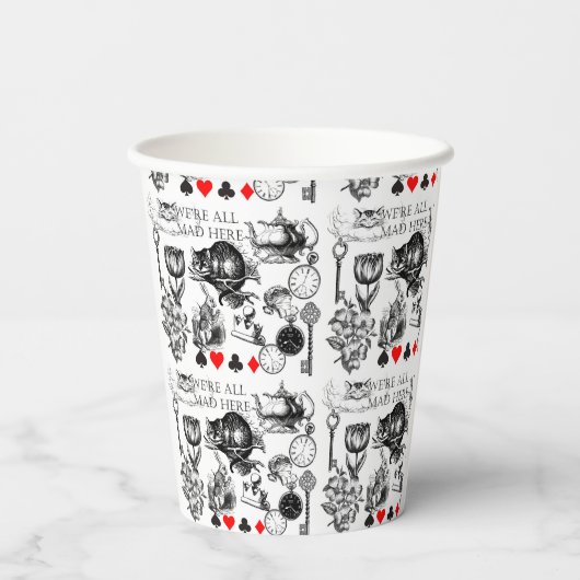 Gobelets En Papier Cheshire Chat classique alice au merveilleux fou (Verso)