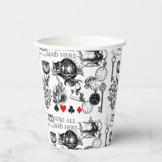 Gobelets En Papier Cheshire Chat classique alice au merveilleux fou (Recto)