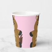 Gobelets En Papier Cheval Baby shower fille rose (Gauche)