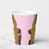 Gobelets En Papier Cheval Baby shower fille rose (Droite)