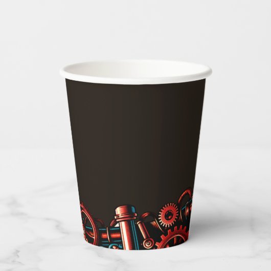 Gobelets En Papier Cheval chinois de Nouvel An Steampunk (Verso)