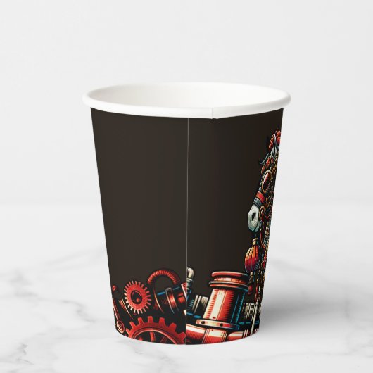 Gobelets En Papier Cheval chinois de Nouvel An Steampunk (Droite)