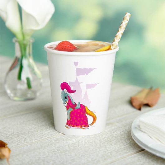 Gobelets En Papier Cheval de Chevalier médiéval en Imaginaire d'Armor