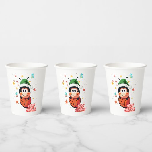 Gobelets En Papier Cheval de Noël Ladybug (Multi)