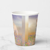 Gobelets En Papier Cheval de rêve traversant une prairie rose (Droite)