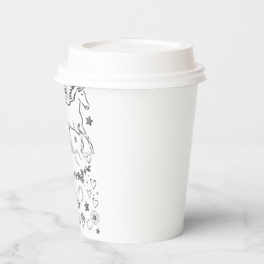 Gobelets En Papier Cheval Doodle M'Enfoncer (Gauche)