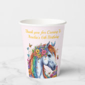 Gobelets En Papier Cheval Whimsical Rainbow Floral Equestriday (Verso)