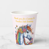 Gobelets En Papier Cheval Whimsical Rainbow Floral Equestriday (Recto)