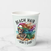 Gobelets En Papier Cheveux de plage - Squelette (2) (Verso)