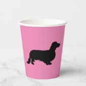 Gobelets En Papier Cheveux longs Dachshund - Silhouette 1 (Recto)