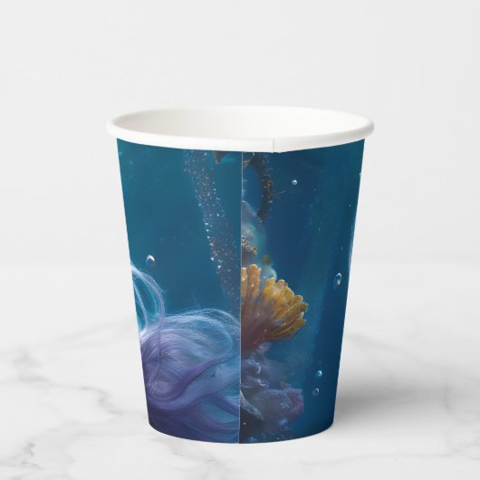 Gobelets En Papier Cheveux mauve de sirène (Droite)