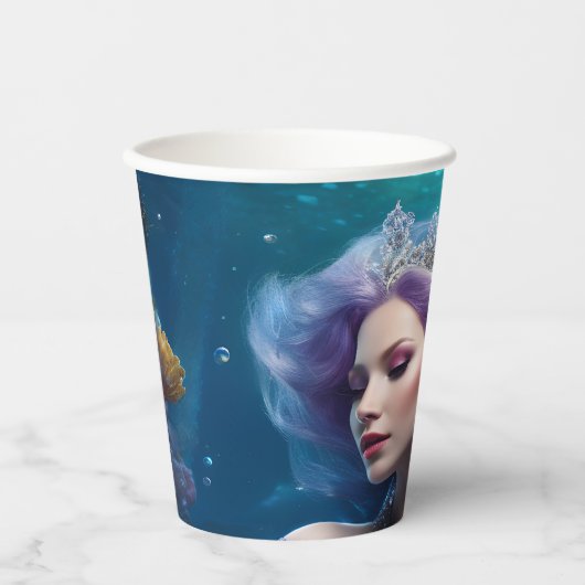 Gobelets En Papier Cheveux mauve de sirène (Recto)