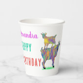 Gobelets En Papier Chèvres colorées Fête d'anniversaire personnalisée (Verso)