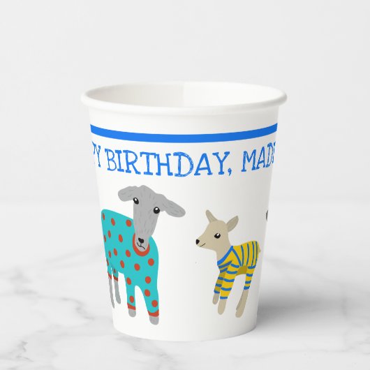 Gobelets En Papier Chèvres en pyjama Parti pour bois d'oeuvre (Gauche)