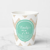 Gobelets En Papier Chevron 75e anniversaire Célébration Choisir la co (Gauche)