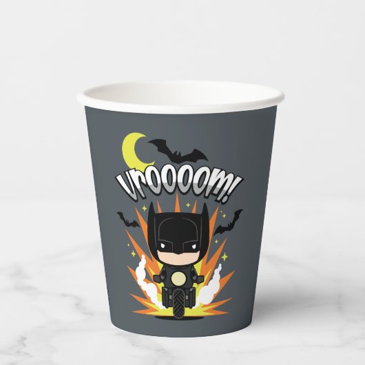 Gobelets En Papier Chibi Batman Batcycle (Recto)