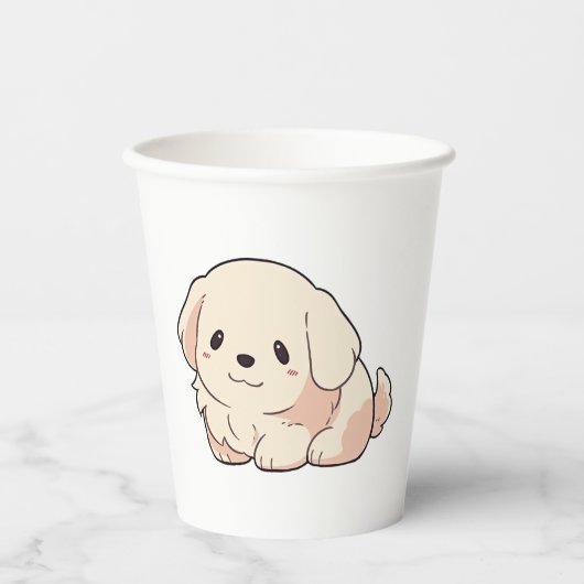 Gobelets En Papier Chibi Golden Retriever (Recto)