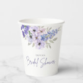 Gobelets En Papier Chic Aquarelle violet Fête des mariées de script (Recto)